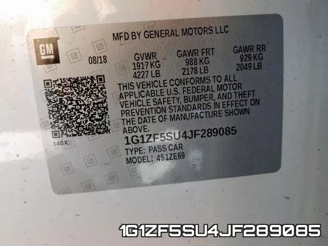 1G1ZF5SU4JF289085 фото 2