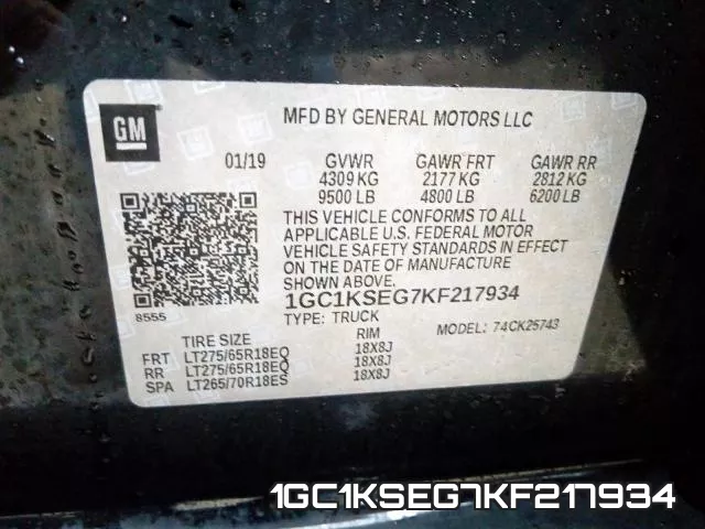 1GC1KSEG7KF217934 фото 2