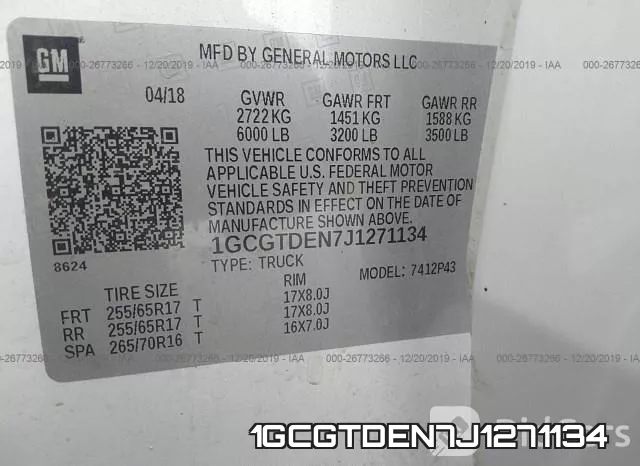 1GCGTDEN7J1271134 фото 9