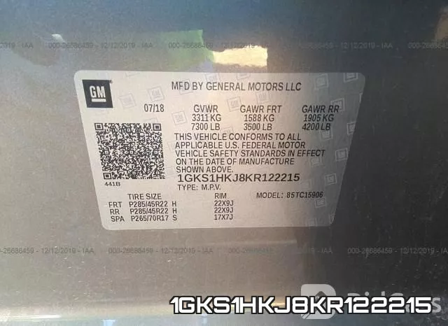 1GKS1HKJ8KR122215 фото 6