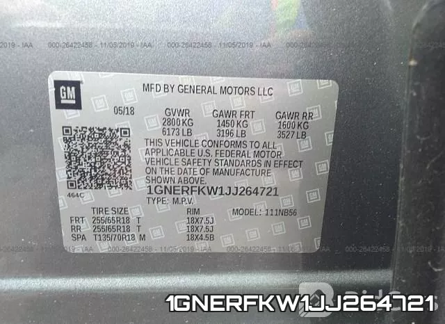 1GNERFKW1JJ264721 фото 8