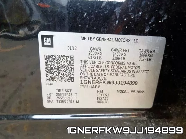 1GNERFKW9JJ194899 фото 2