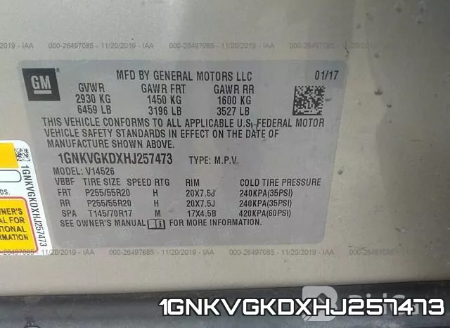 1GNKVGKDXHJ257473 фото 10