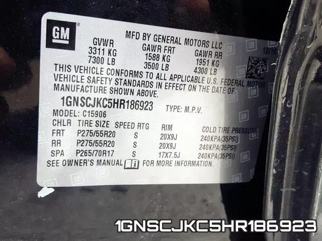 1GNSCJKC5HR186923 фото 2