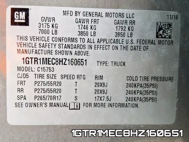 1GTR1MEC8HZ160651 фото 2