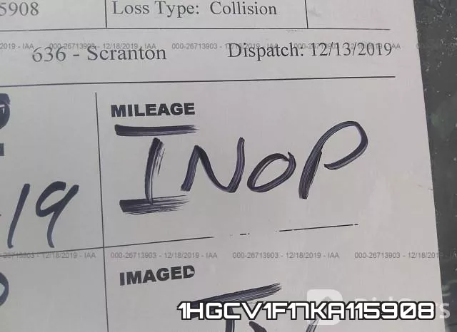 1HGCV1F17KA115908 фото 6