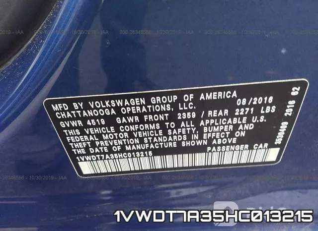 1VWDT7A35HC013215 фото 10