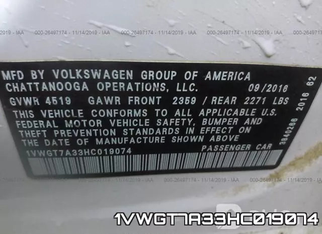 1VWGT7A33HC019074 фото 9