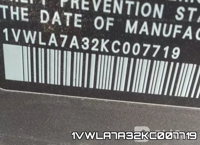 1VWLA7A32KC007719 фото 10
