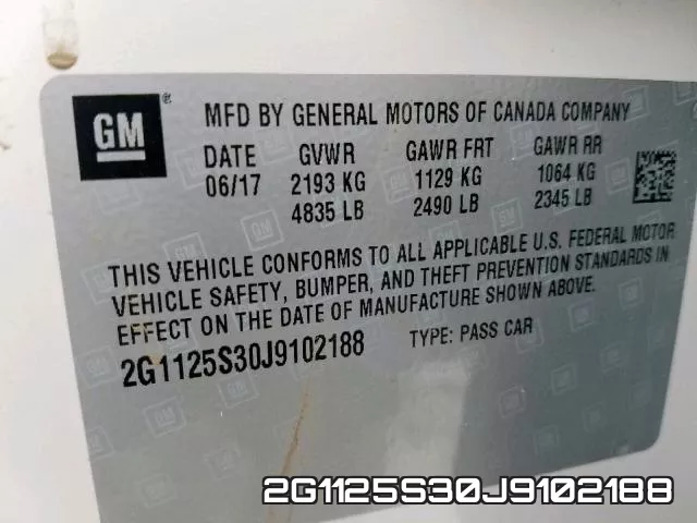 2G1125S30J9102188 фото 2