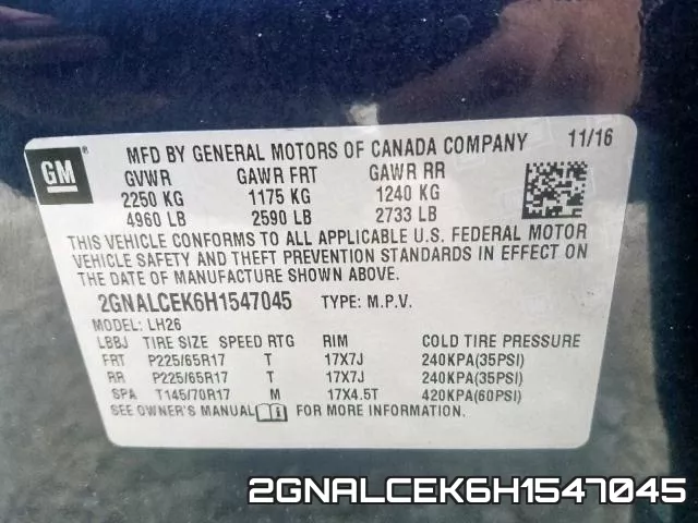 2GNALCEK6H1547045 фото 2