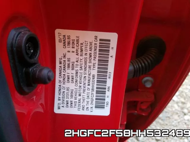 2HGFC2F58HH532489 фото 2