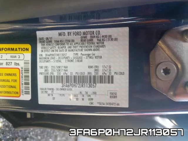 3FA6P0H72JR113057 фото 2