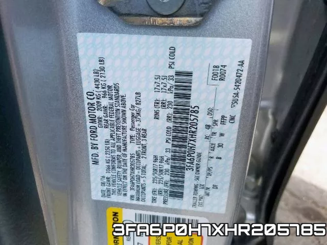 3FA6P0H7XHR205785 фото 2