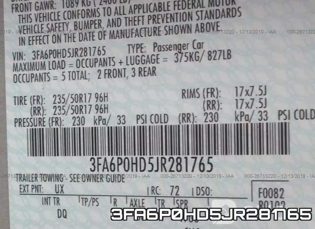 3FA6P0HD5JR281765 фото 9