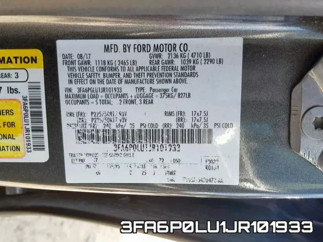3FA6P0LU1JR101933 фото 2