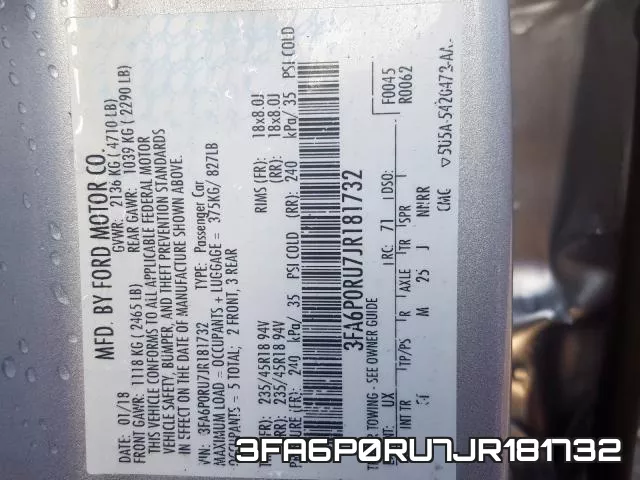 3FA6P0RU7JR181732 фото 2