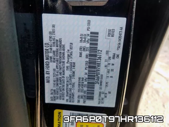 3FA6P0T97HR136112 фото 2