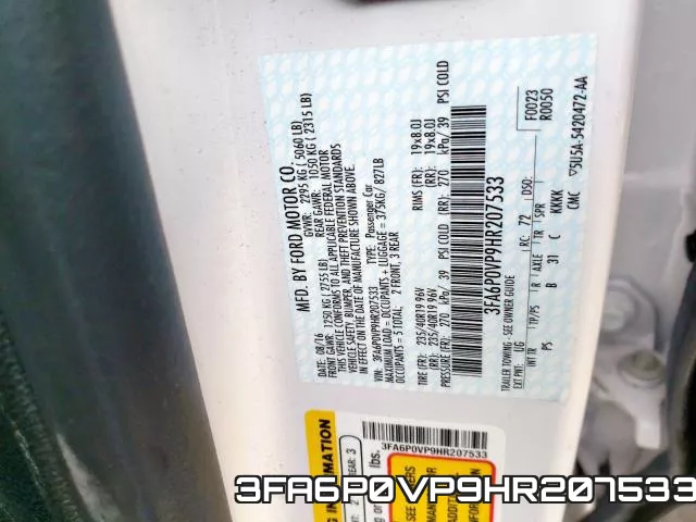 3FA6P0VP9HR207533 фото 2