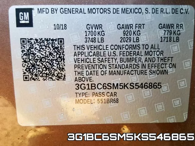 3G1BC6SM5KS546865 фото 2