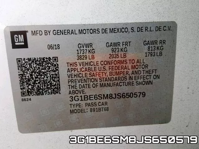 3G1BE6SM8JS650579 фото 2