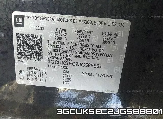 3GCUKSEC2JG588801 фото 7