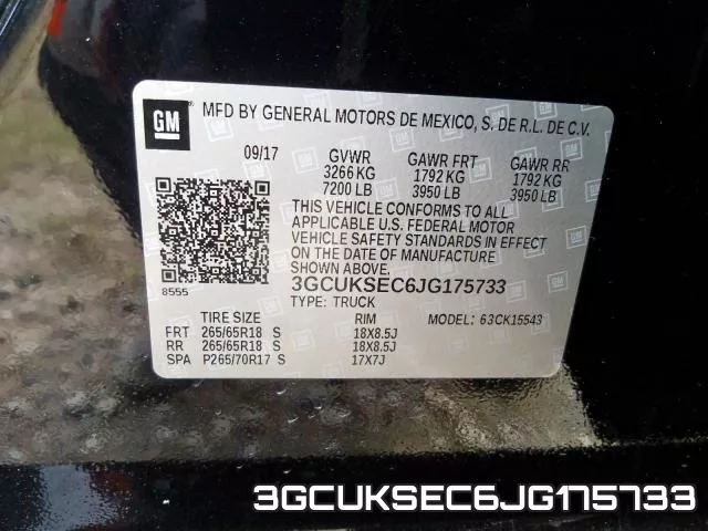 3GCUKSEC6JG175733 фото 2