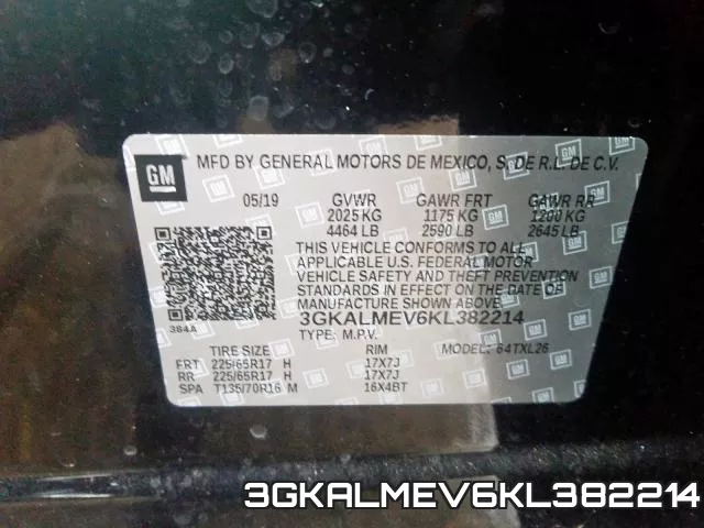 3GKALMEV6KL382214 фото 2