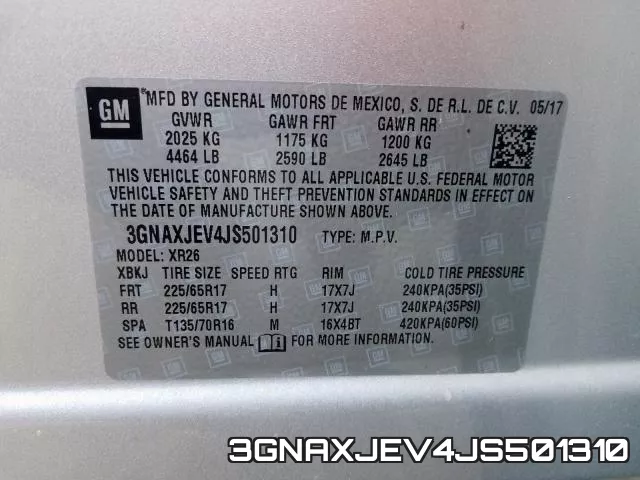 3GNAXJEV4JS501310 фото 2