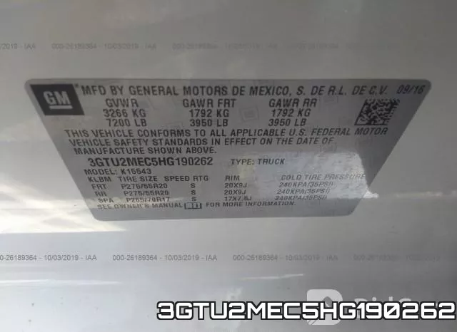 3GTU2MEC5HG190262 фото 6