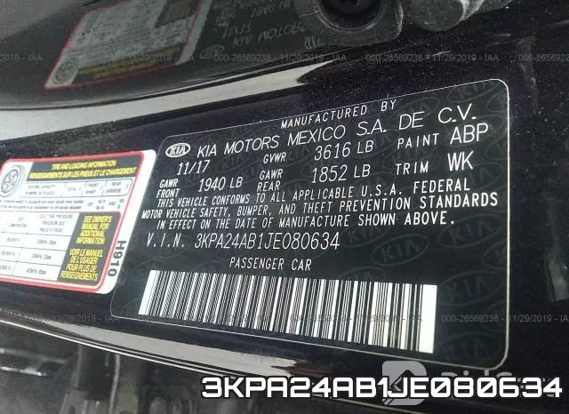 3KPA24AB1JE080634 фото 10