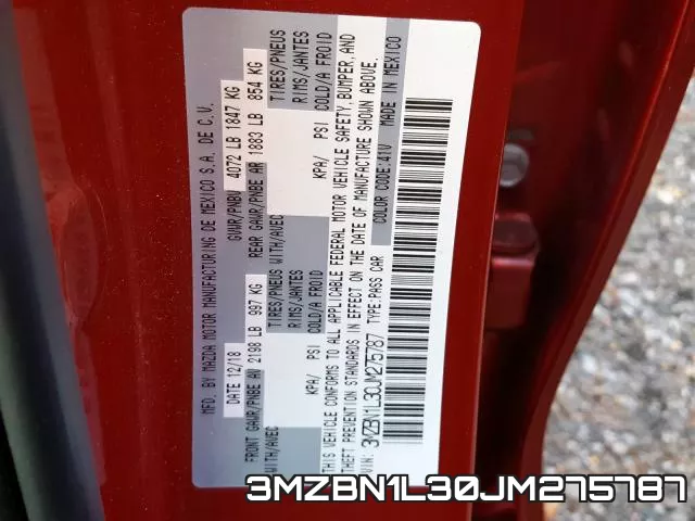 3MZBN1L30JM275787 фото 2