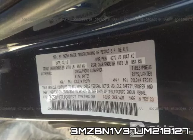 3MZBN1V37JM218127 фото 8