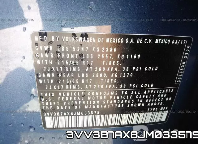 3VV3B7AX8JM033579 фото 9