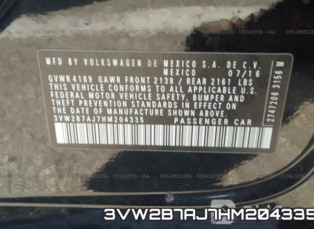 3VW2B7AJ7HM204335 фото 10