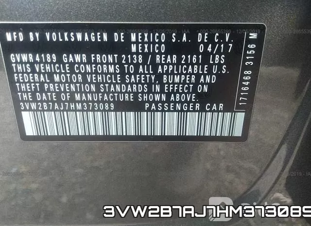 3VW2B7AJ7HM373089 фото 9