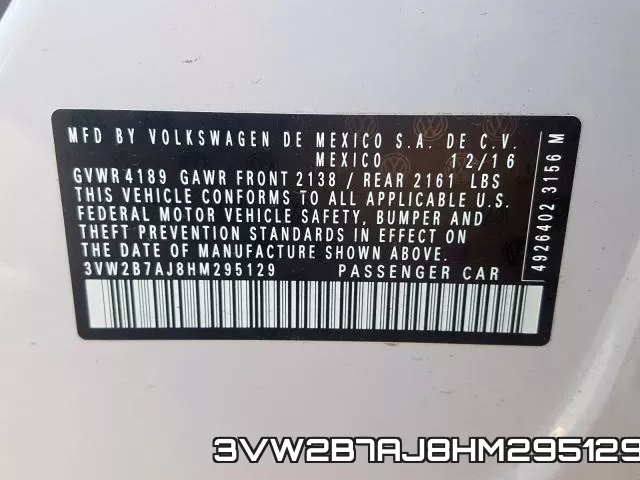 3VW2B7AJ8HM295129 фото 2