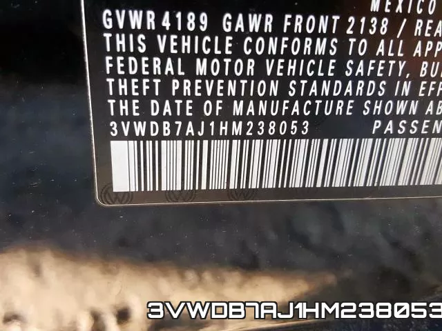 3VWDB7AJ1HM238053 фото 2