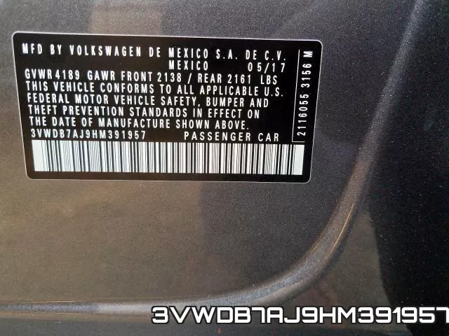 3VWDB7AJ9HM391957 фото 2