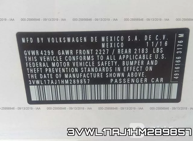 3VWL17AJ1HM289857 фото 10