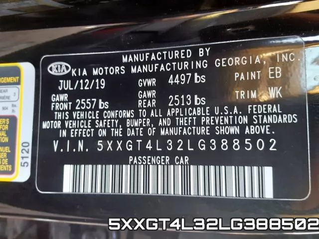 5XXGT4L32LG388502 фото 2