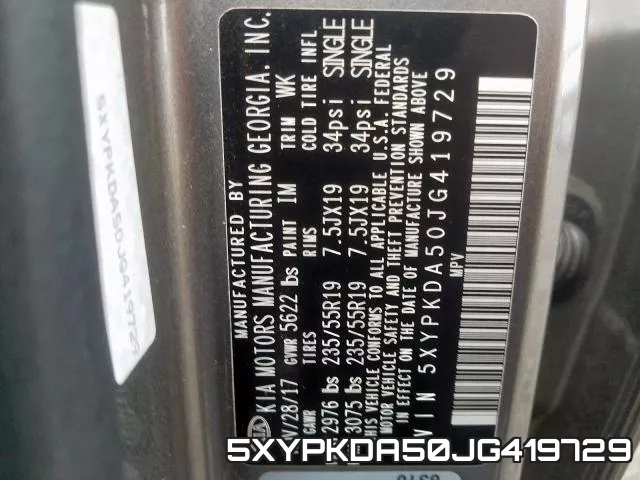 5XYPKDA50JG419729 фото 2