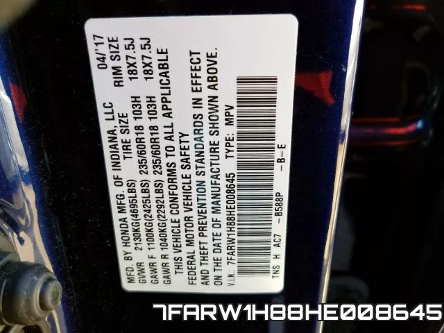 7FARW1H88HE008645 фото 2