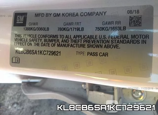 KL8CB6SA1KC729621 фото 9