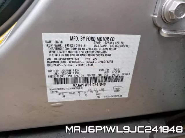 MAJ6P1WL9JC241848 фото 2