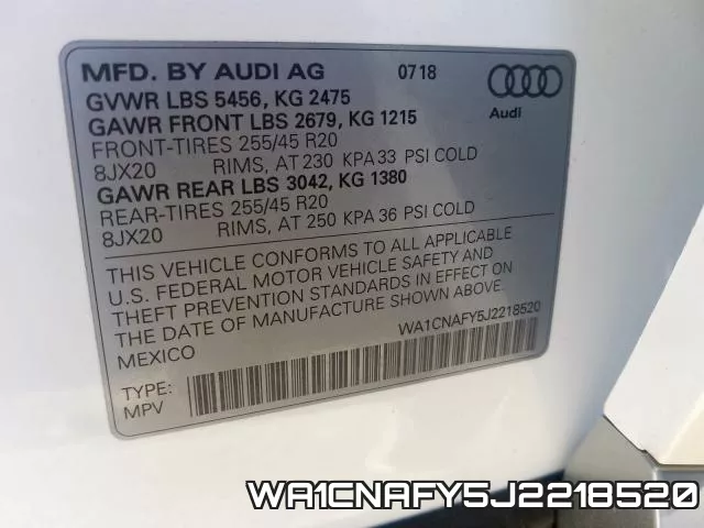 WA1CNAFY5J2218520 фото 2