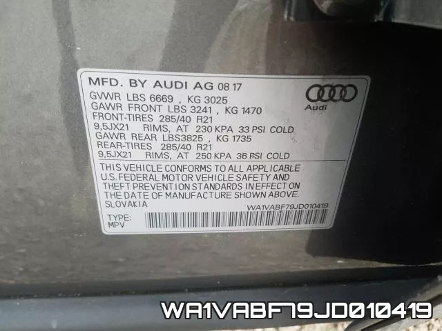 WA1VABF79JD010419 фото 2