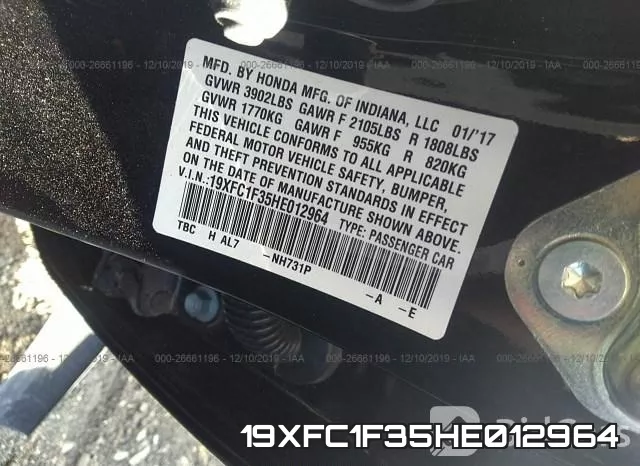 19XFC1F35HE012964 фото 7