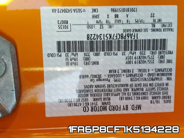 1FA6P8CF7K5134228 фото 2