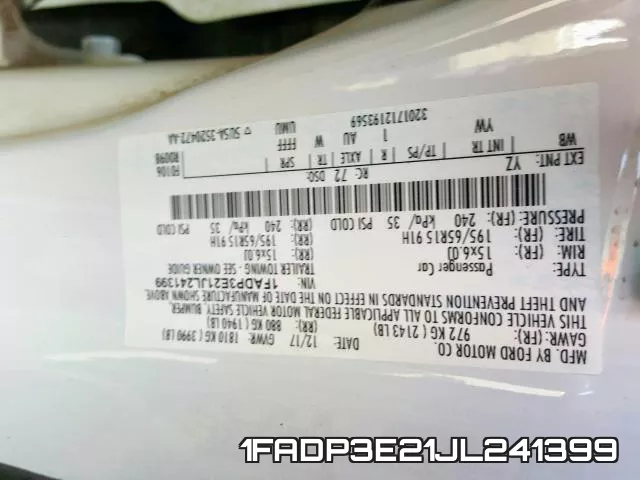 1FADP3E21JL241399 фото 2